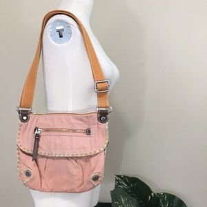 FOSSIL adjustable crossbody bag, blush boho design